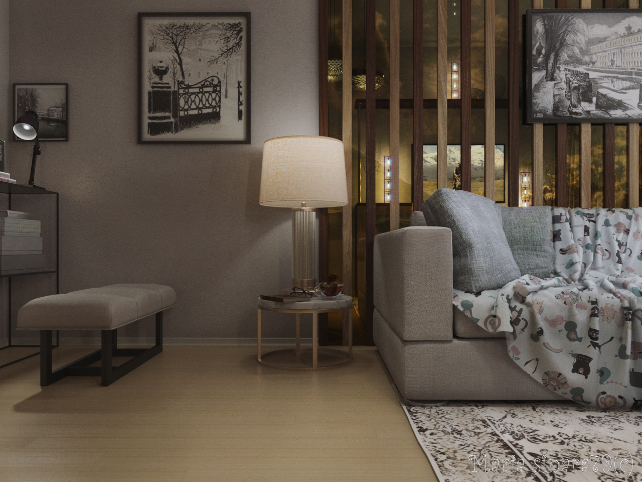 imagen de Dormitorio moderno en 3d max corona render