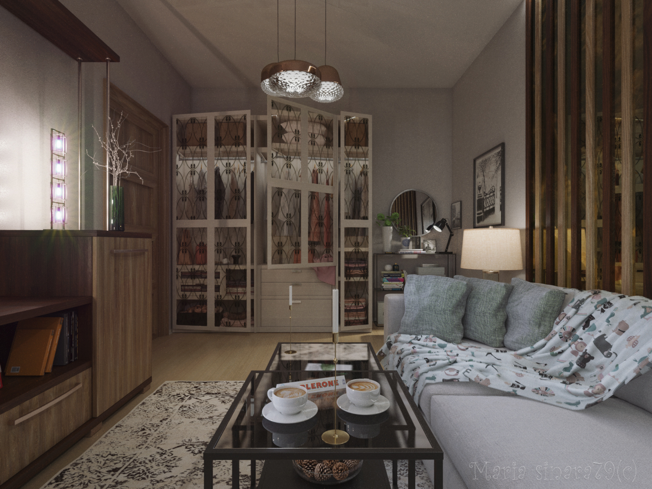 Modern Bedroom in 3d max corona render image