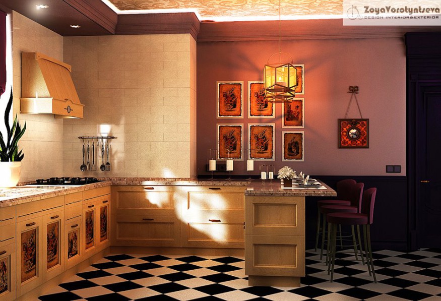 imagen de La cocina de Alicia en 3d max vray 2.5