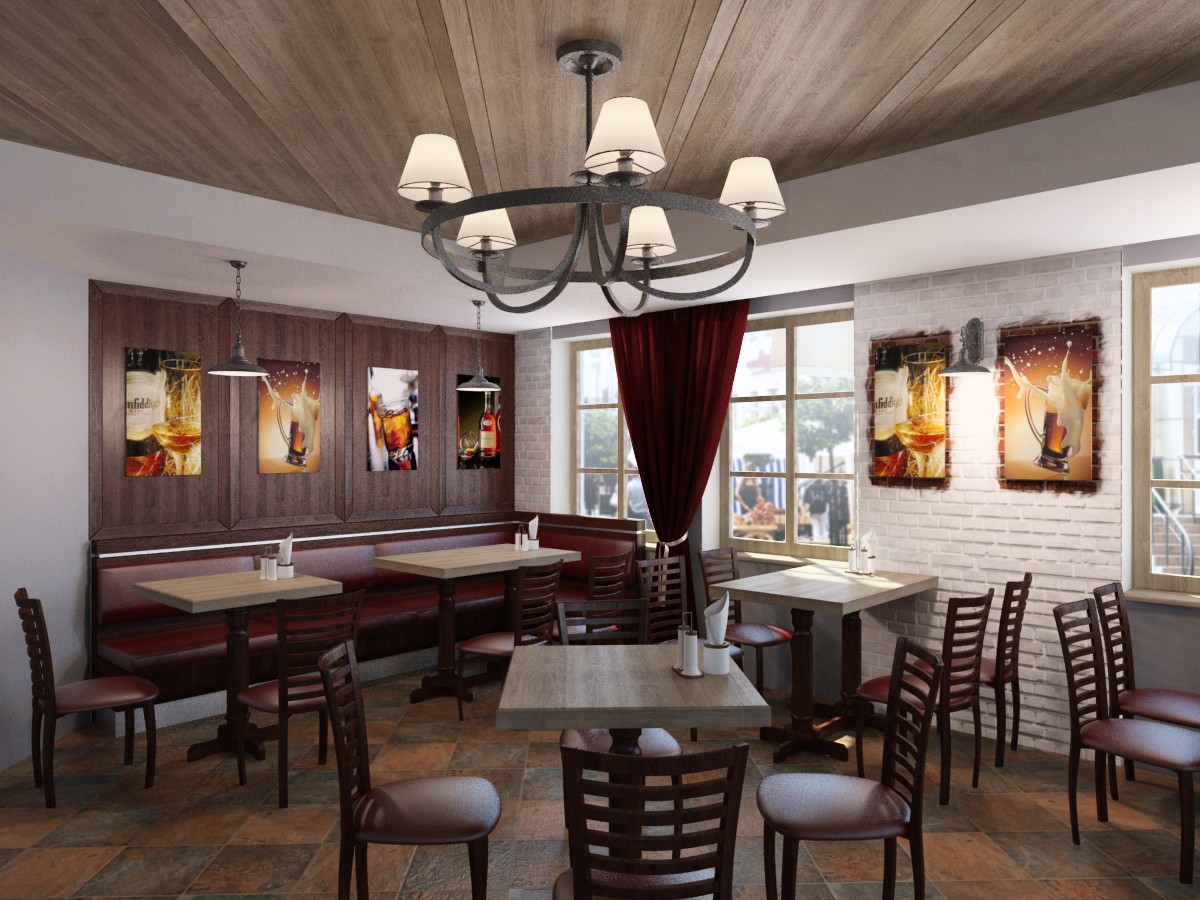 Pizzeria and Pub Pizzeria and Pub in 3d max vray image