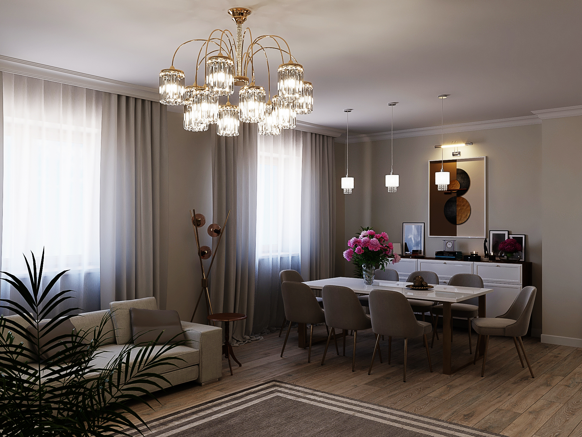 living room in the house for the young owner in 3d max vray 5.0 image