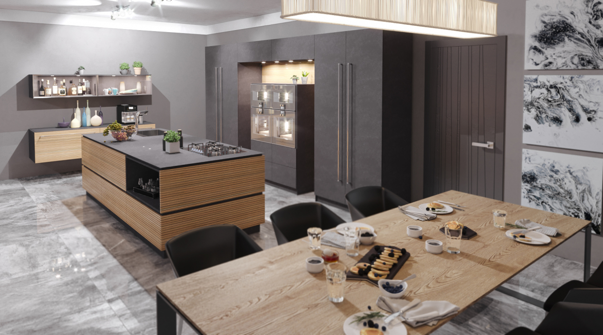 Kitchen fabrice in 3d max corona render image
