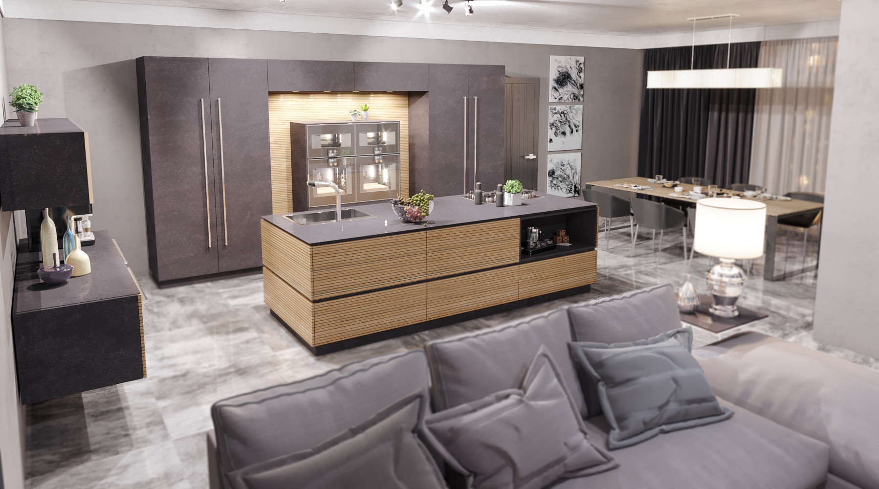 Kitchen fabrice in 3d max corona render image