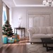 Living room new year in 3d max vray image
