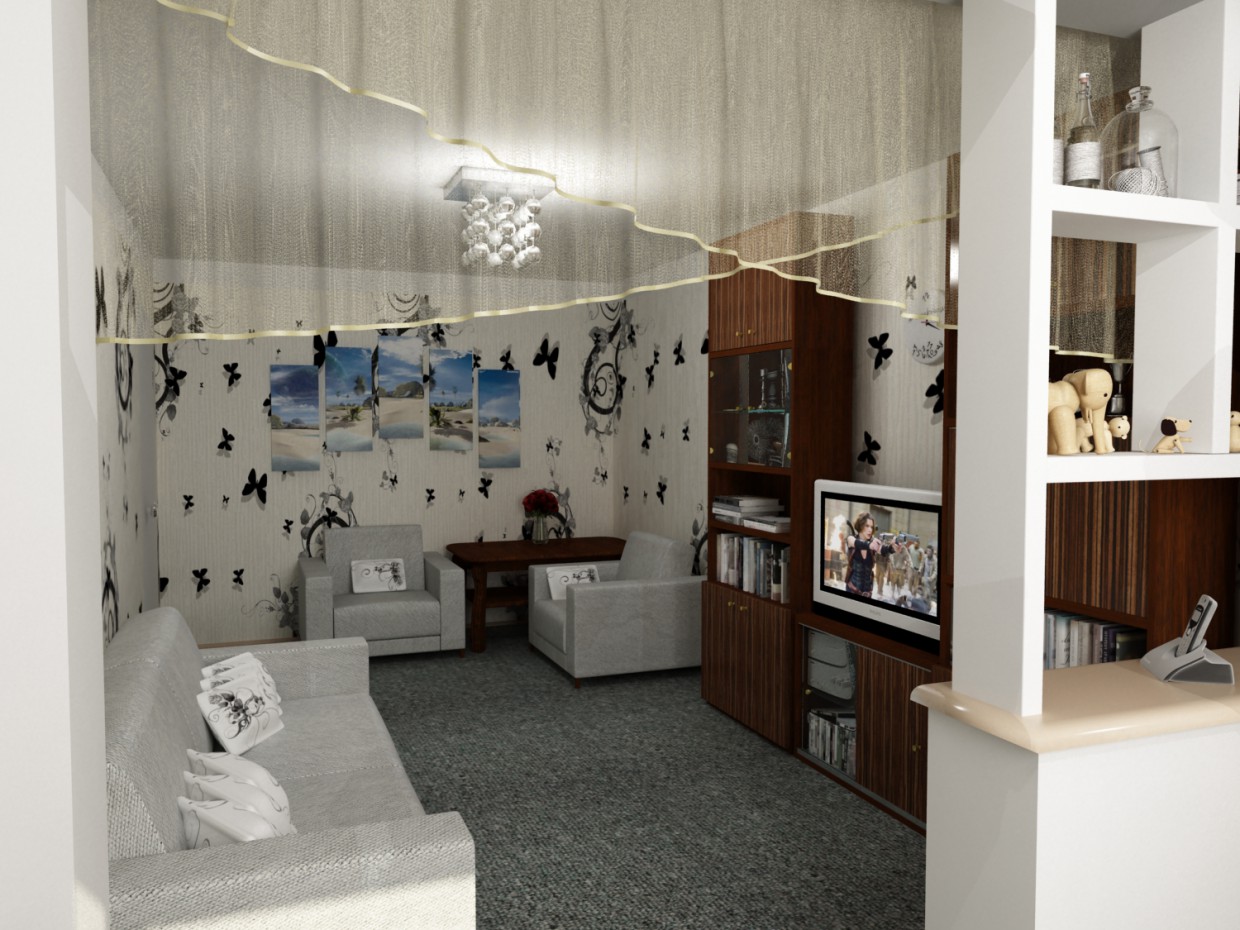 Зал Зал в 3d max vray изображение