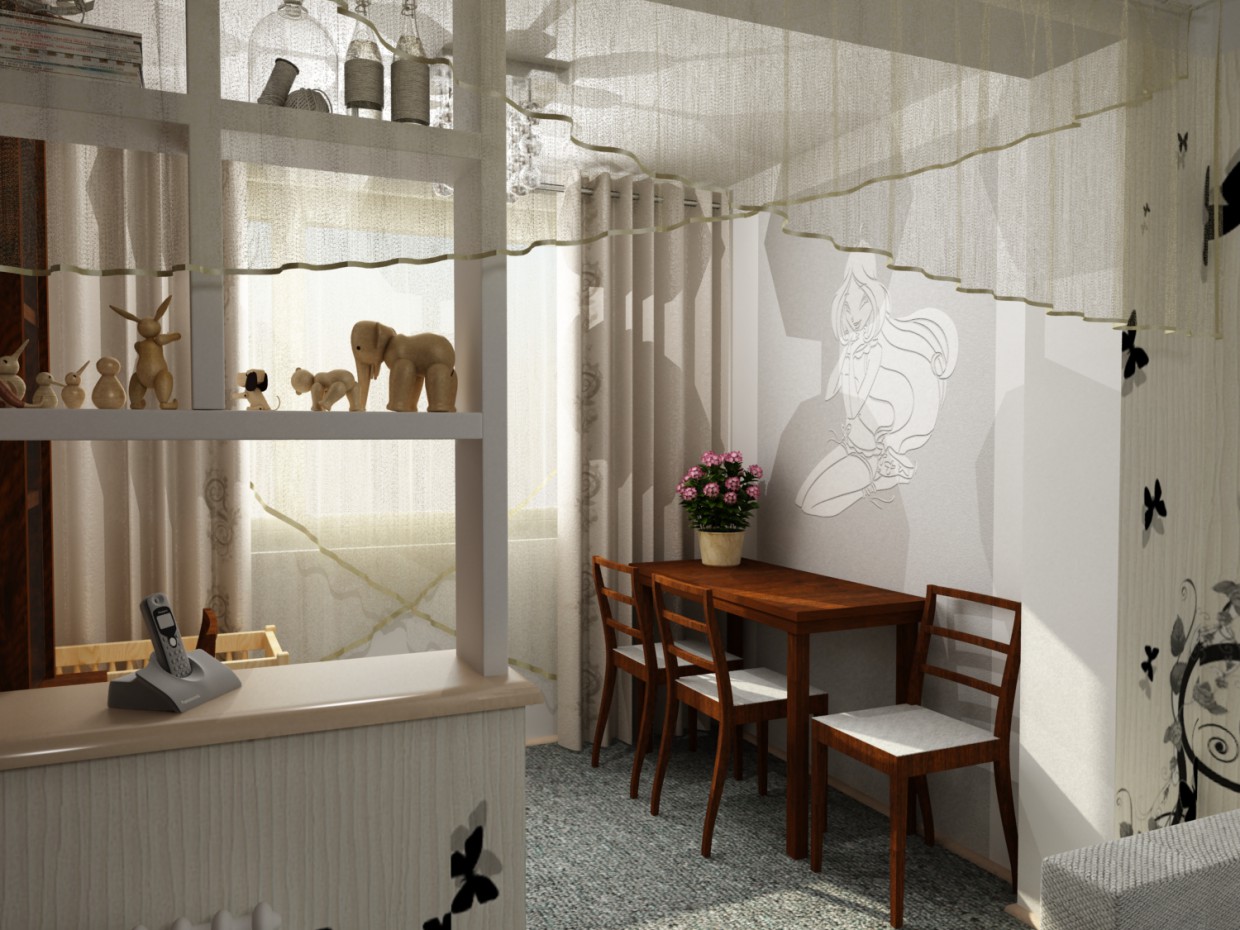 Зал Зал в 3d max vray изображение