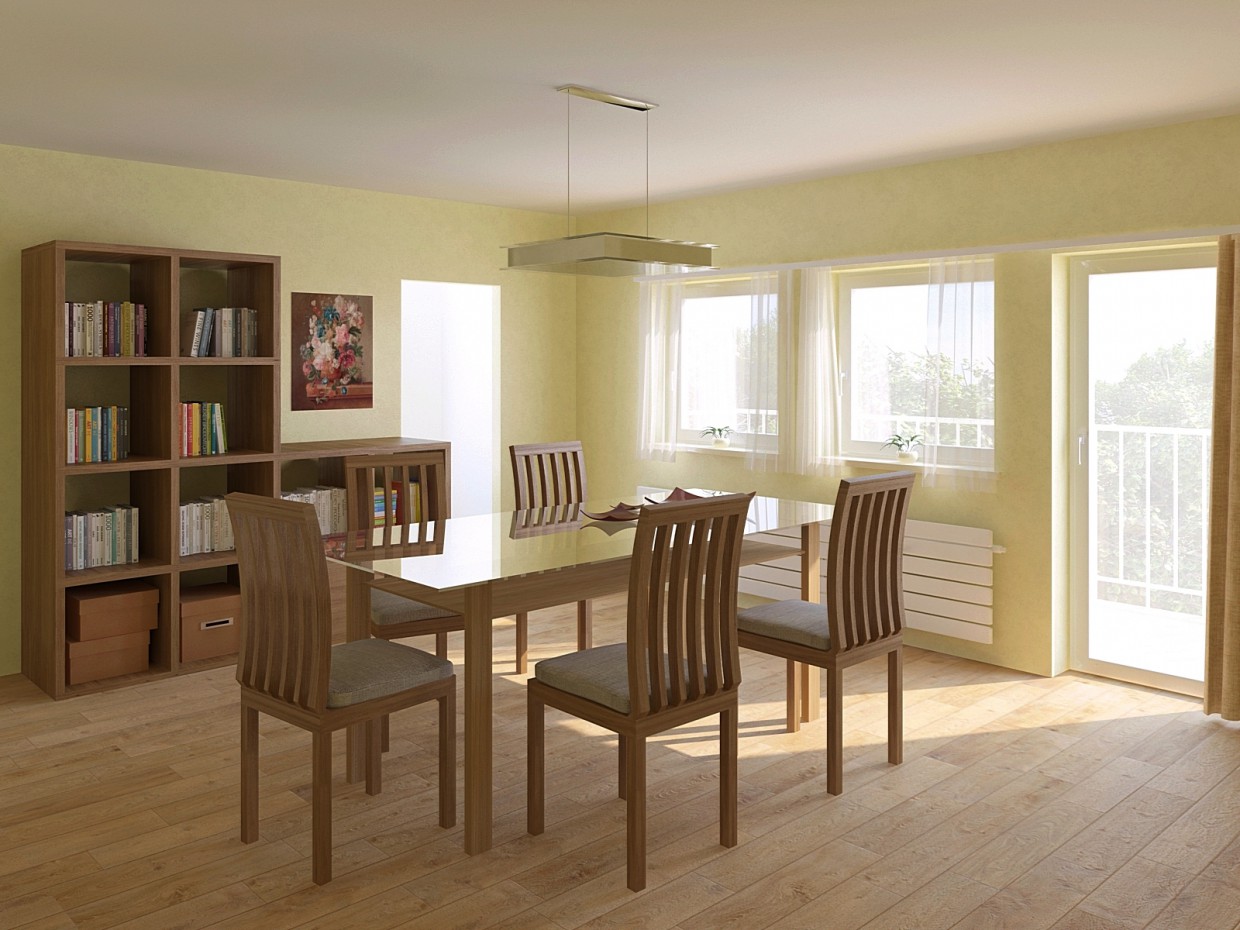 Dining room in 3d max vray image