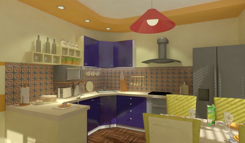 Cocina con pasillo compromiso imagen de Cocina con pasillo compromiso en 3d max vray 1.5