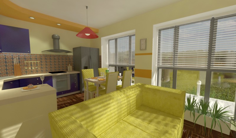 Cocina con pasillo compromiso imagen de Cocina con pasillo compromiso en 3d max vray 1.5