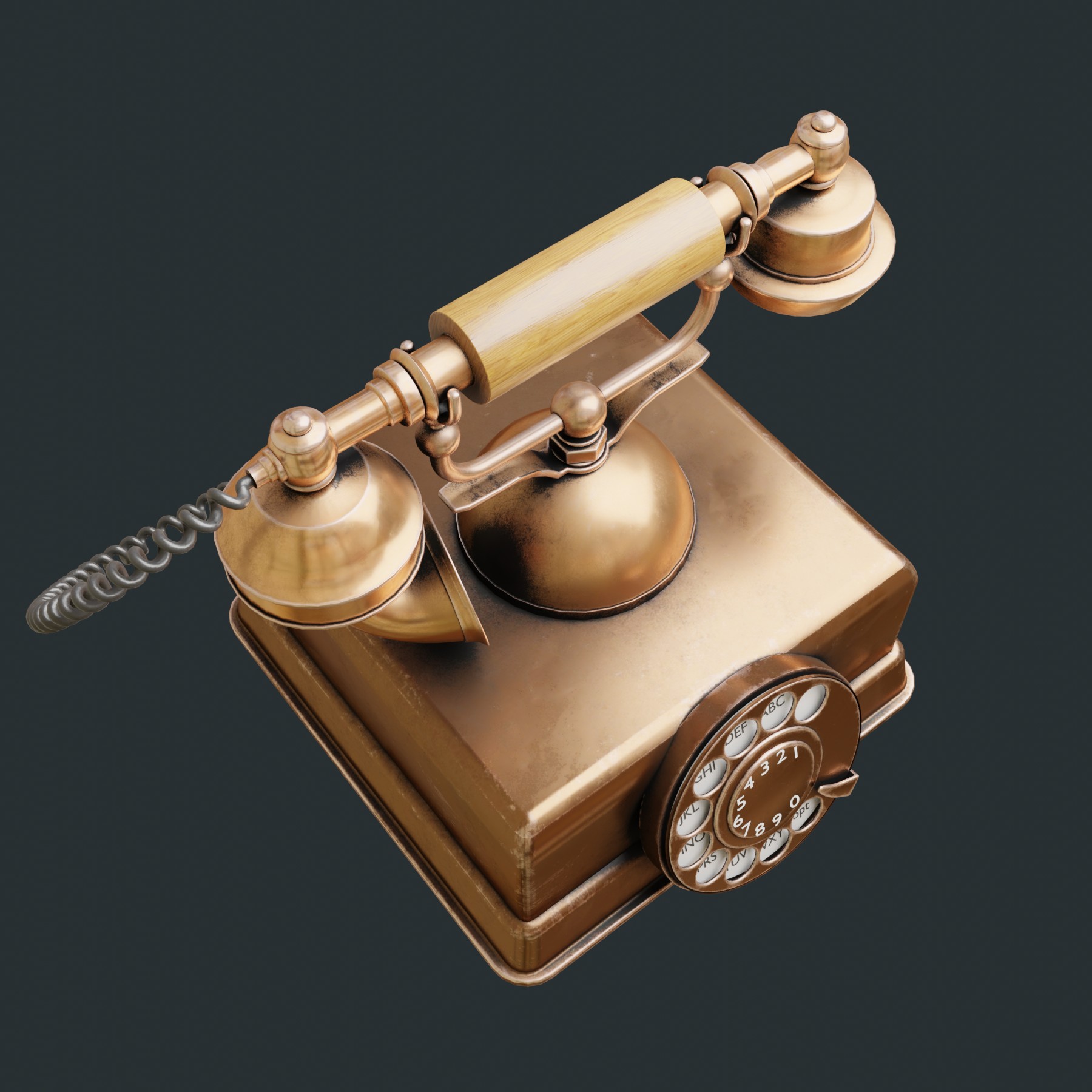 Vintage telephone in Blender cycles render image