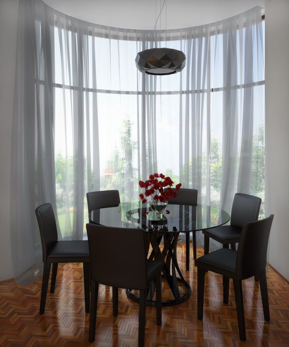 imagen de Comedor con ventanal en 3d max vray