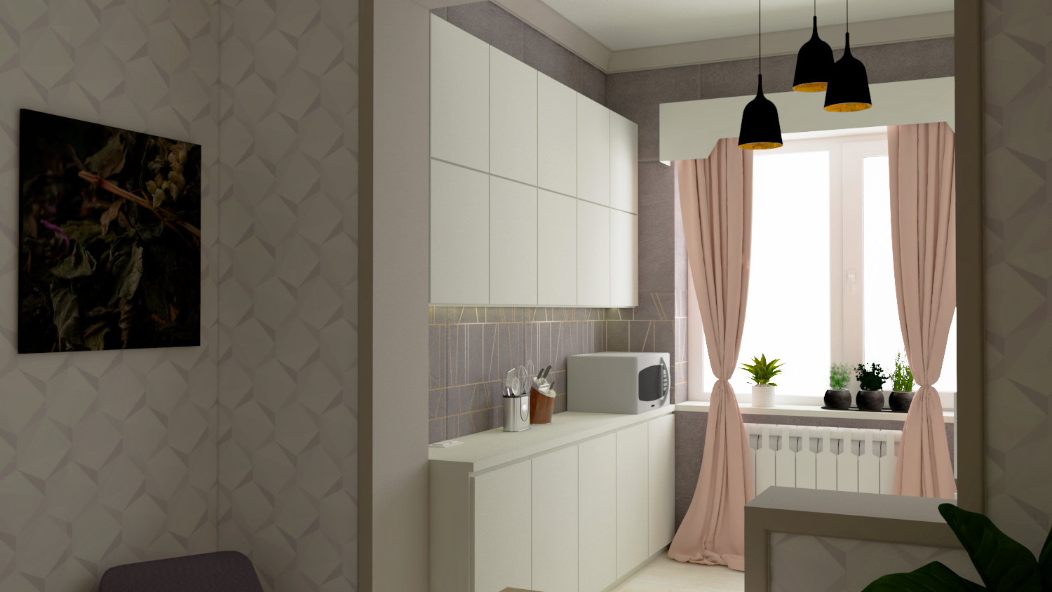 Kitchen-dining room in SketchUp vray 3.0 image