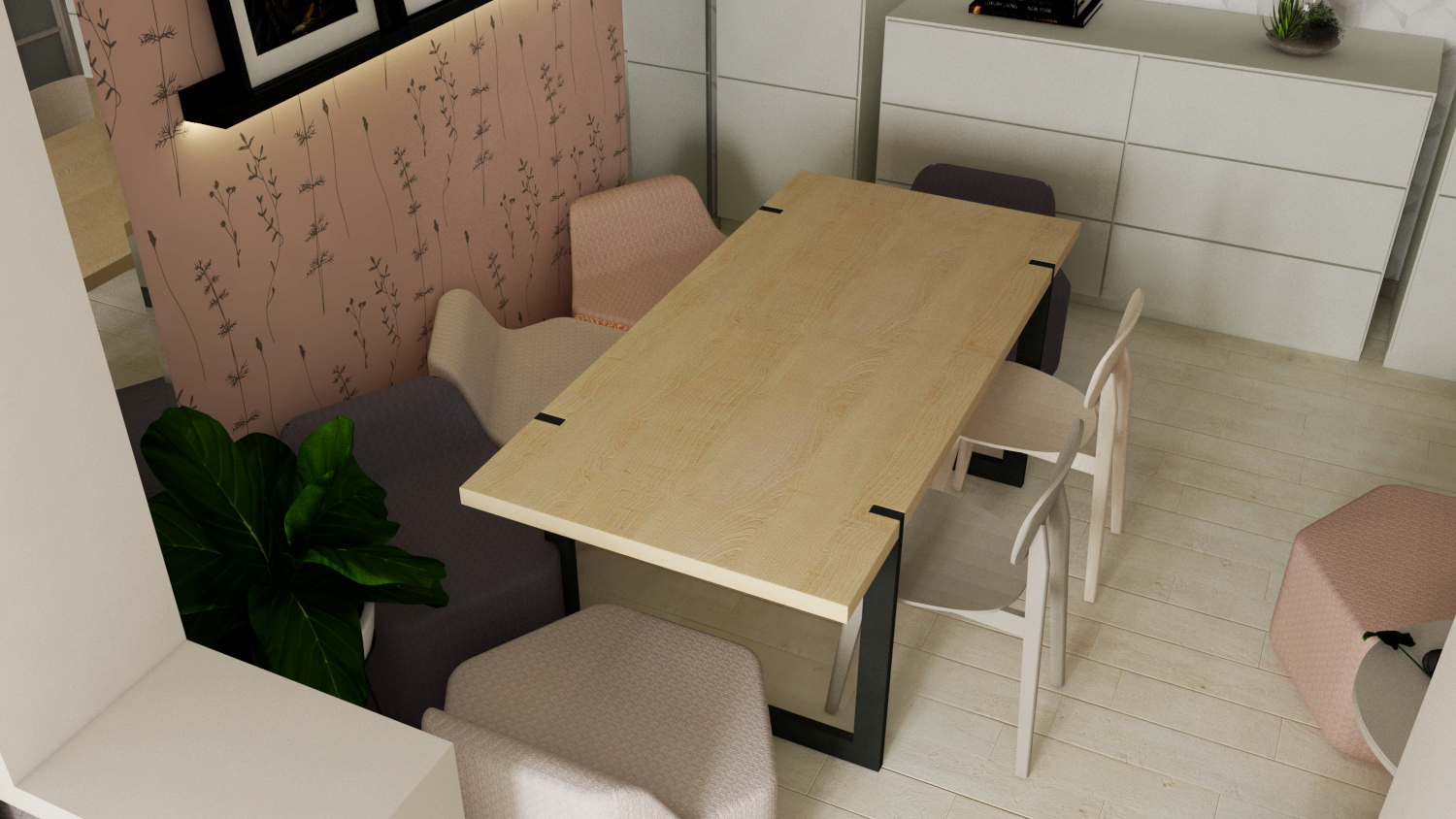 Kitchen-dining room in SketchUp vray 3.0 image