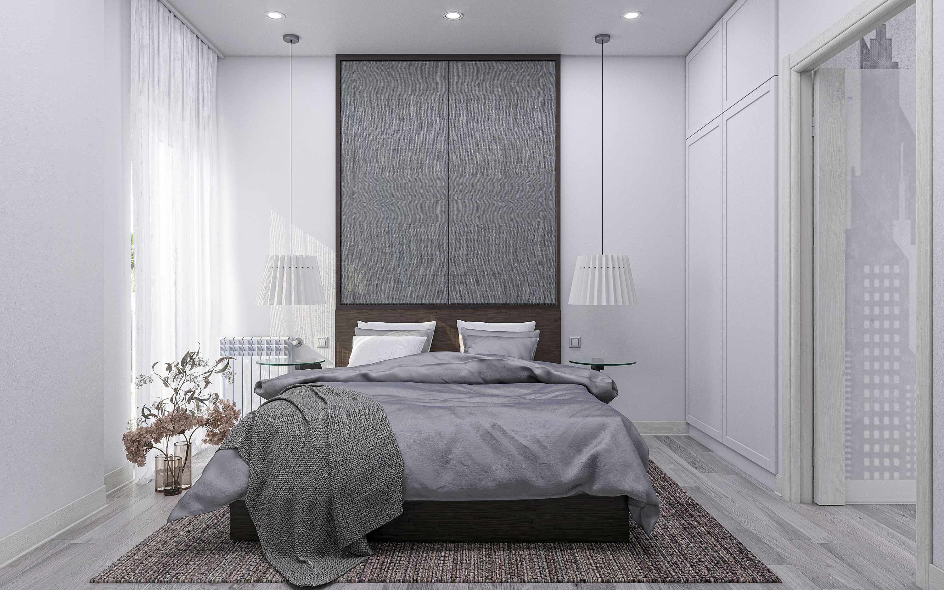 तीन कमरों का अपार्टमेंट S73 3d max corona render में प्रस्तुत छवि