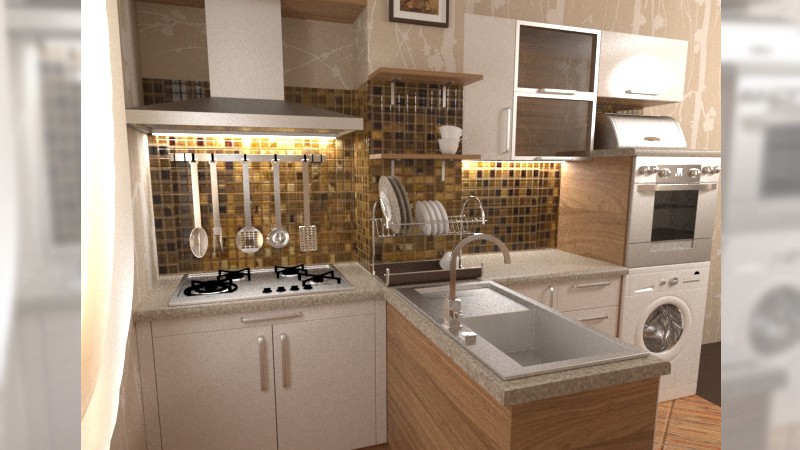 Кухня Кухня в 3d max corona render изображение