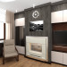Cozinha sala de estar com lareira em 3d max vray 3.0 imagem
