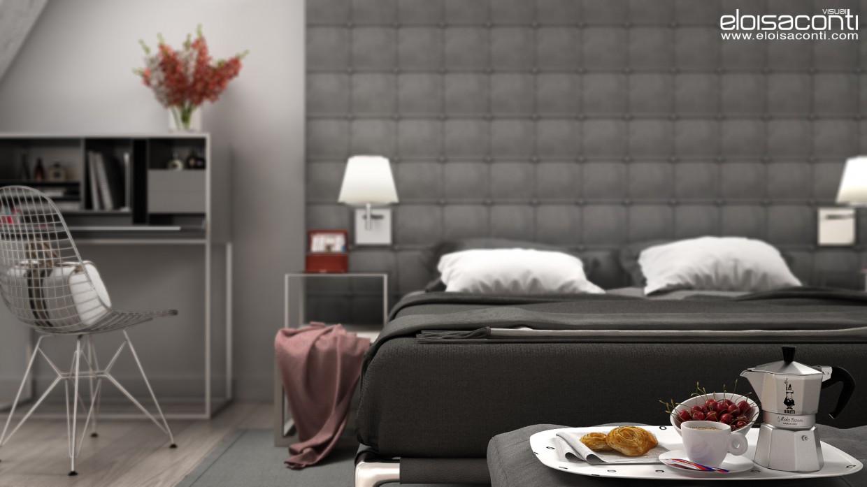 Diseño de interior de Loft de techo alto imagen de Diseño de interior de Loft de techo alto en Cinema 4d vray 2.0