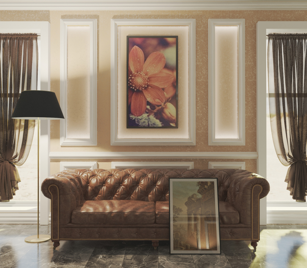 classicism, interior composition in 3d max vray 3.0 image