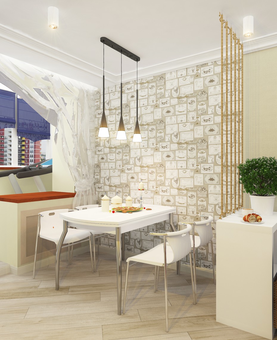 Кухня с канатной перегородкой Кухня с канатной перегородкой в 3d max vray 2.5 изображение