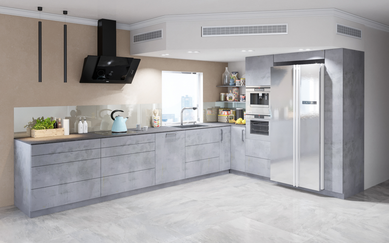 Сучасна кухня в 3d max corona render зображення