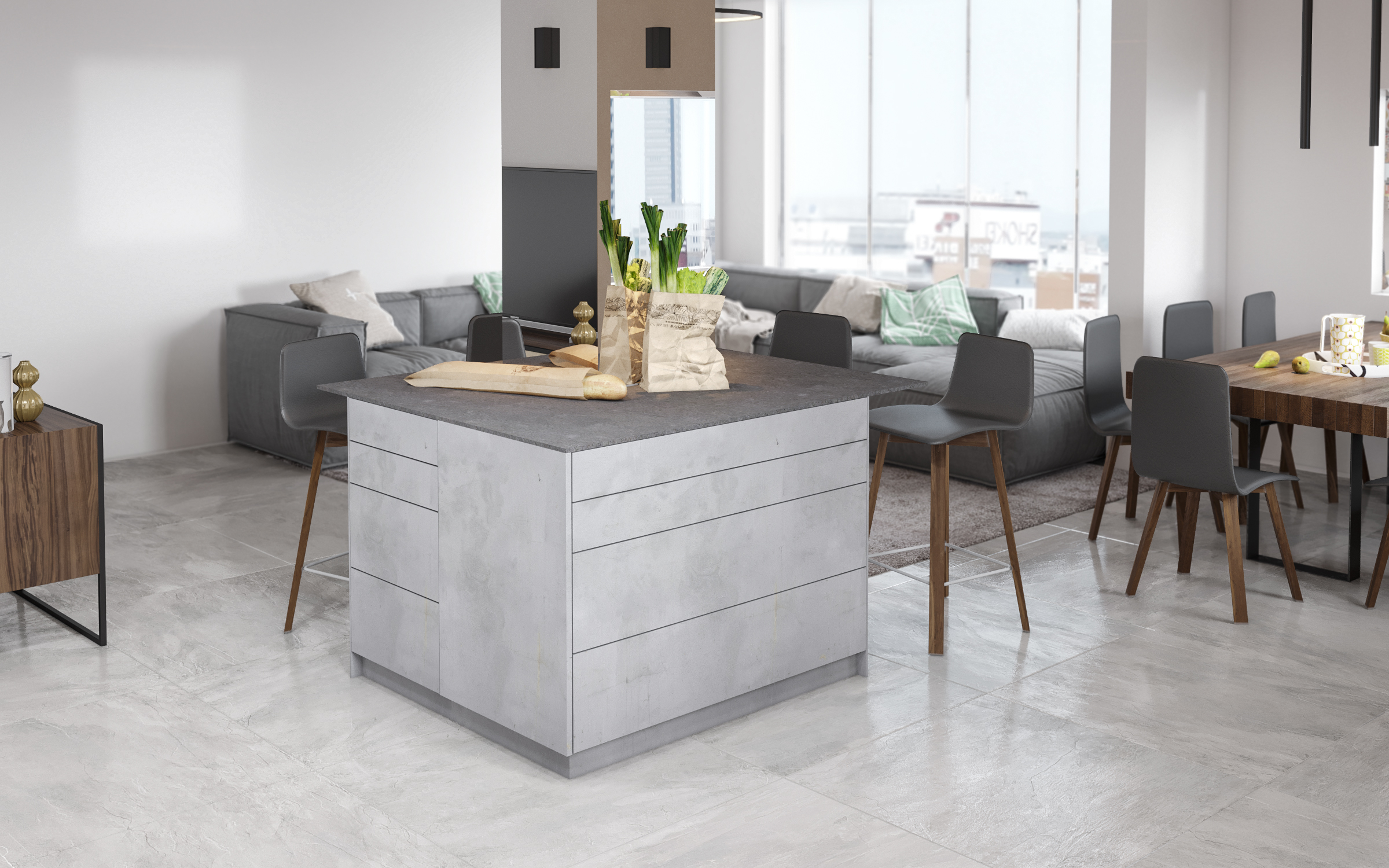Modern Kitchen in 3d max corona render image