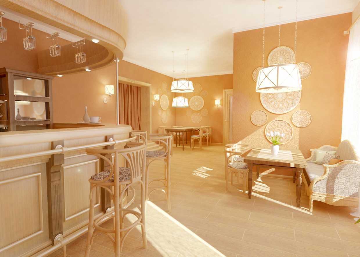 Кафе Кафе в 3d max vray зображення