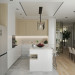Kitchen-dining room. in 3d max corona render image