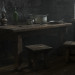 Küche im alten Chruschtschow in 3d max corona render Bild