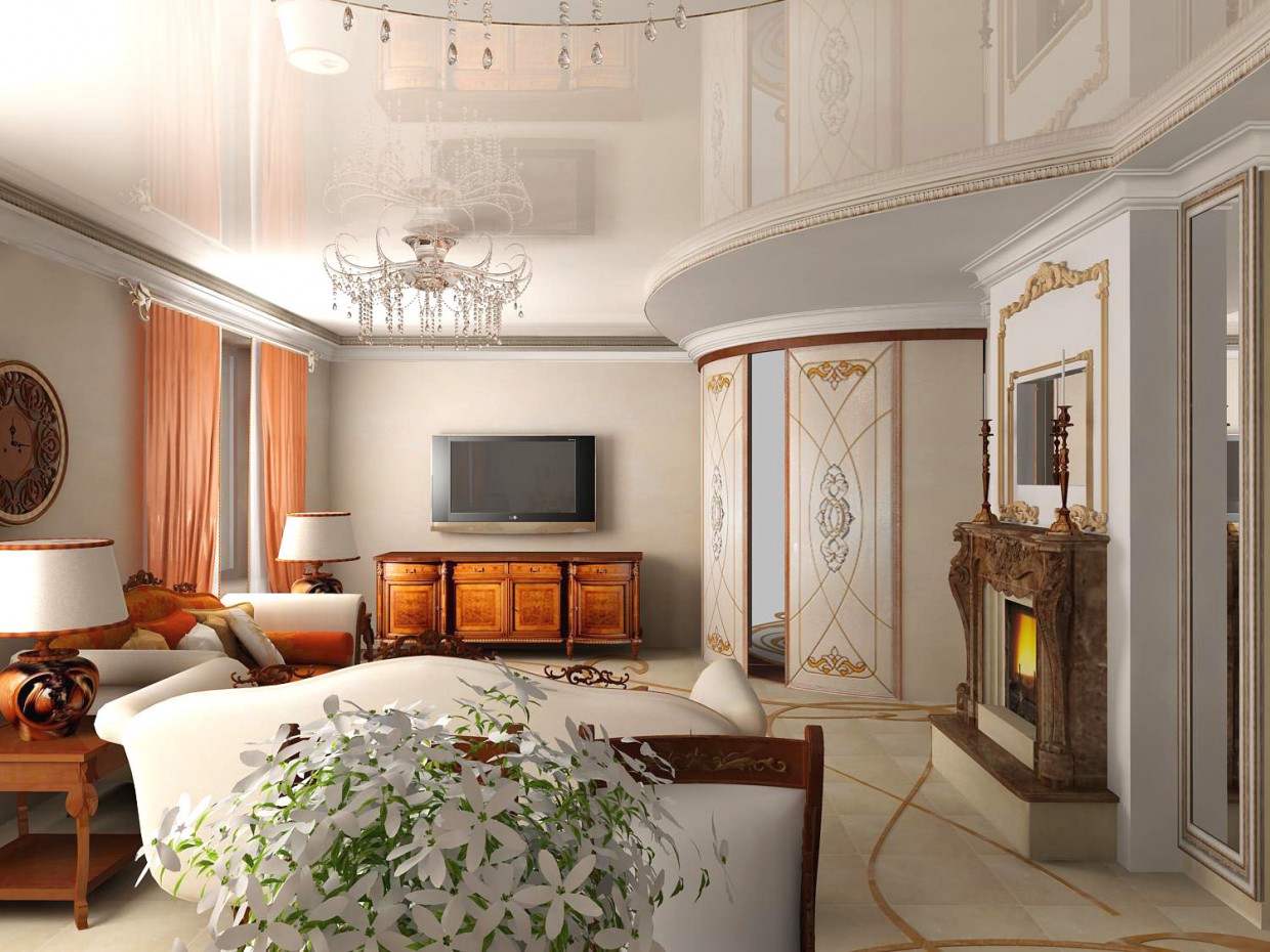 Living room in a cottage Living room in a cottage in 3d max vray image