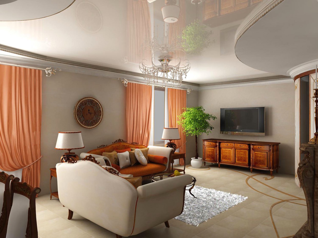 Living room in a cottage Living room in a cottage in 3d max vray image