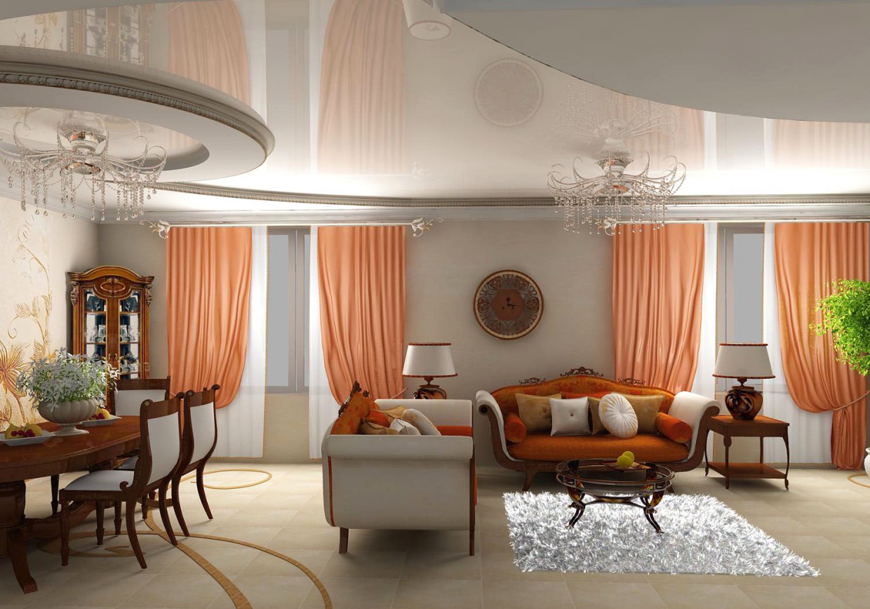 Living room in a cottage Living room in a cottage in 3d max vray image