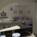 imagen de salón-cocina en 3d max vray