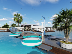 Skyline schwimmendes Resort
