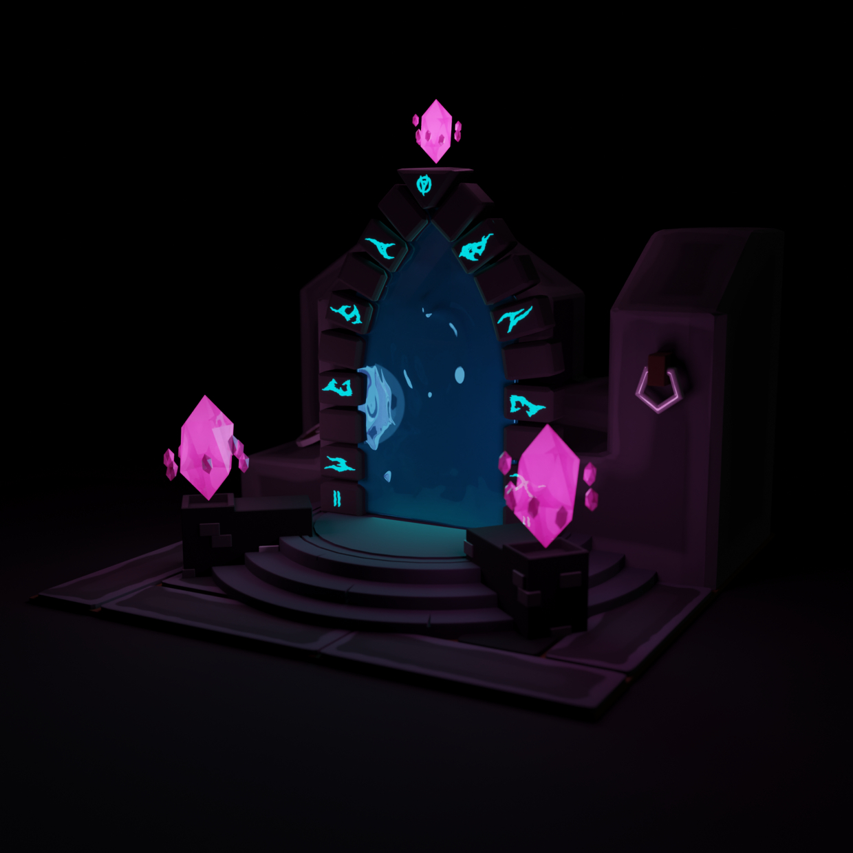 Magic portal (low poly) in Blender cycles render image