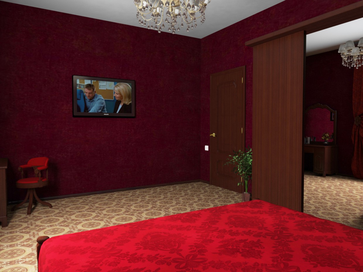 Спальня Спальня в 3d max vray изображение
