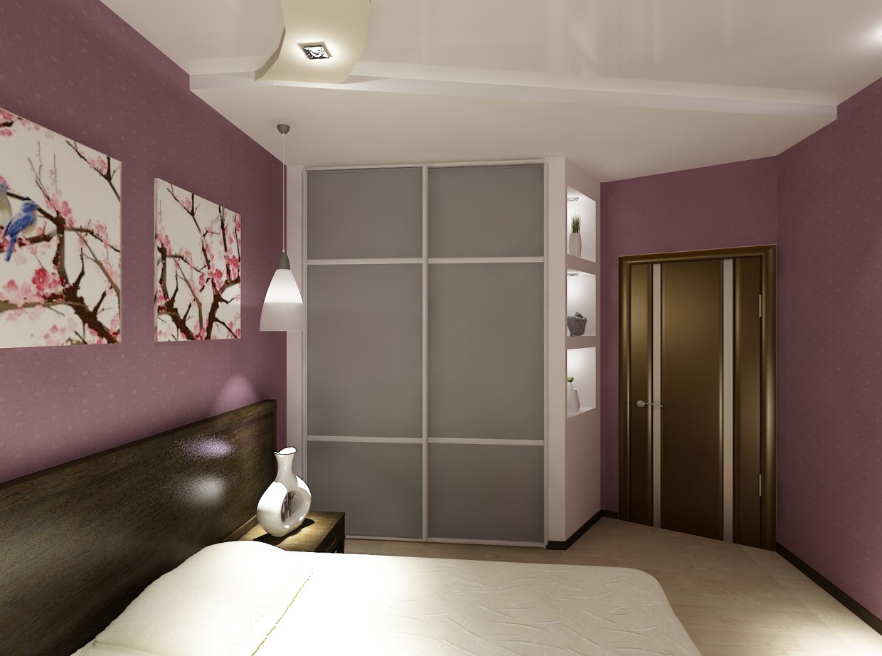 Bedroom interior in 3d max vray image