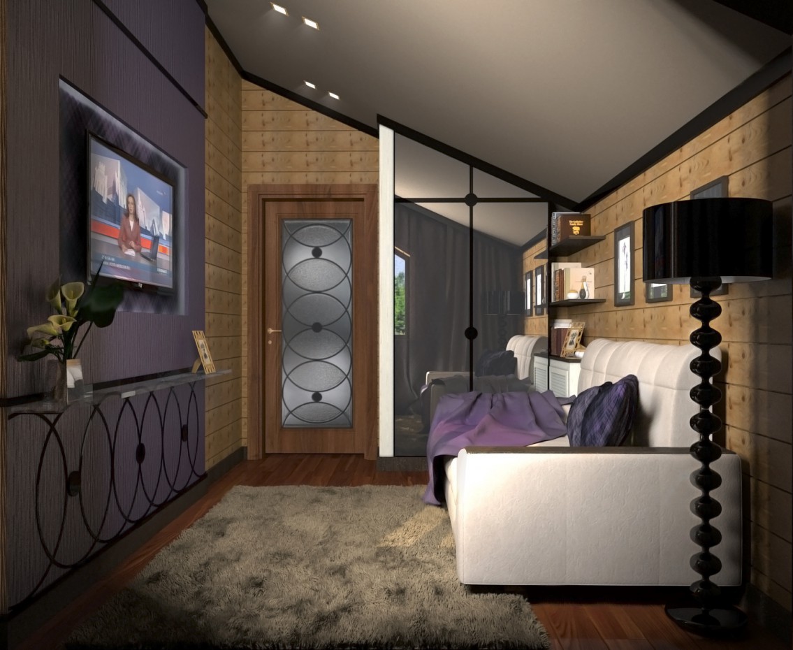 The guest room in the cottage of logs The guest room in the cottage of logs in 3d max corona render image