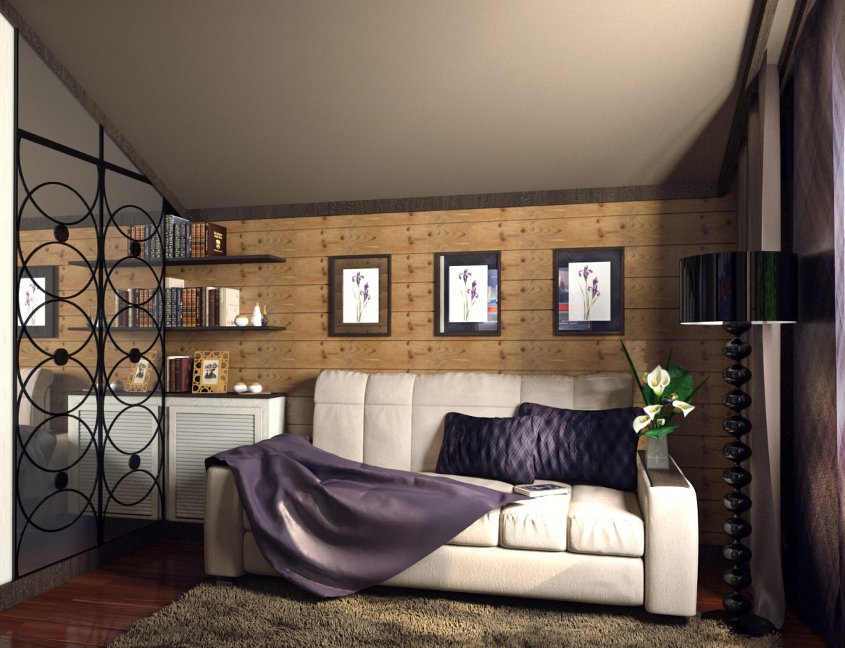 The guest room in the cottage of logs The guest room in the cottage of logs in 3d max corona render image