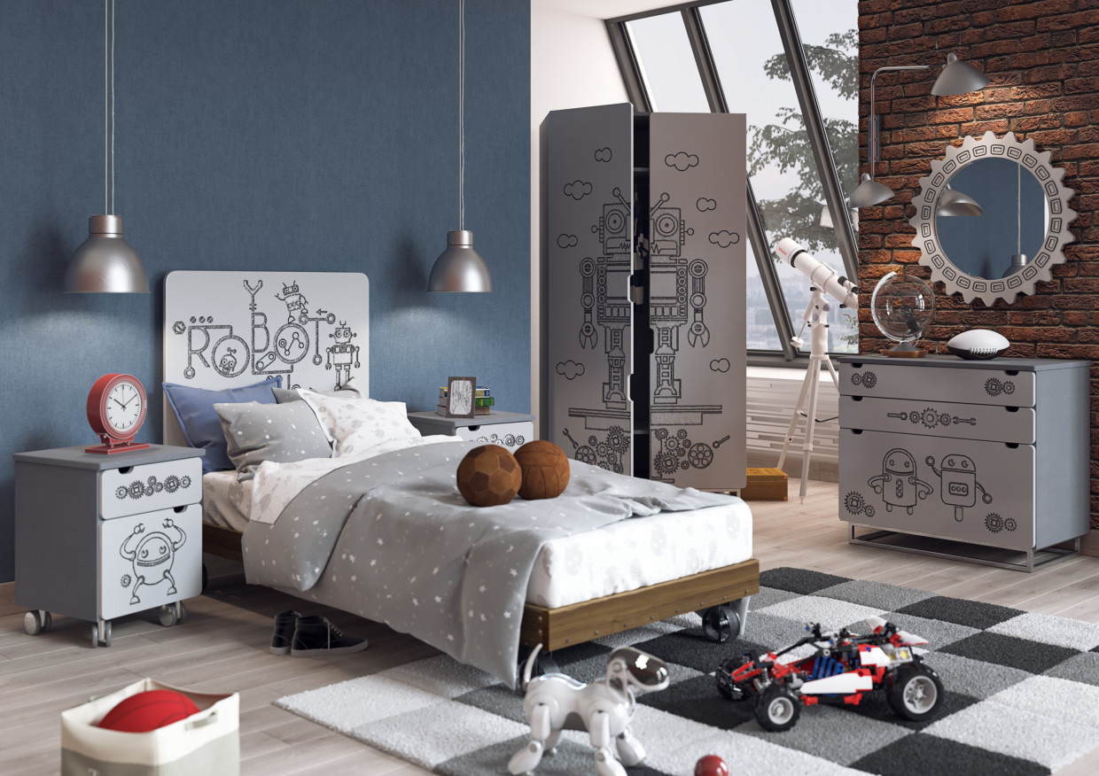 Children's room with a plot picture in 3d max corona render image