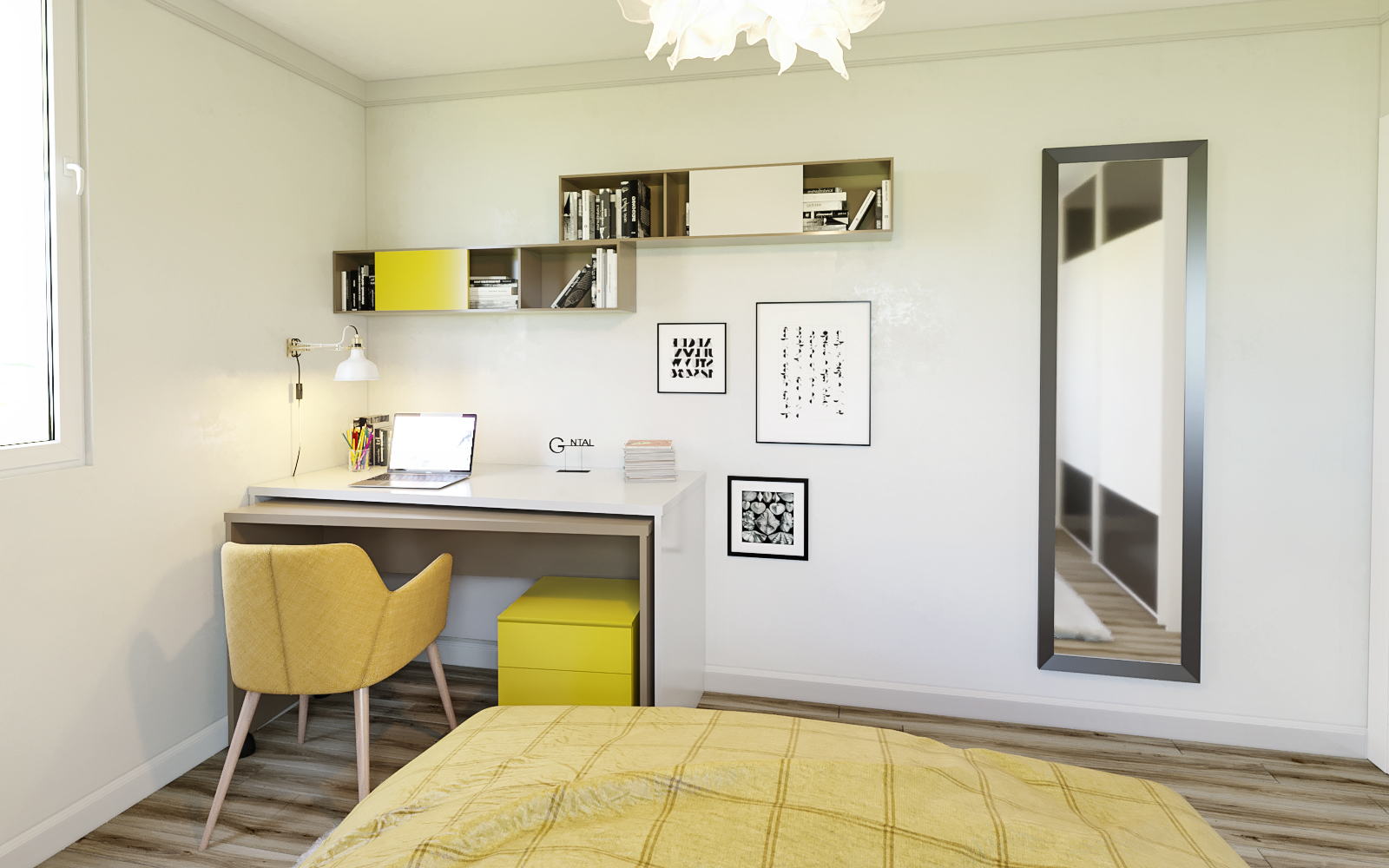 Спальня №1 в 3d max corona render изображение