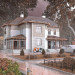 Cottage - camera estate, autunno, visualizzazione di notte in 3d max corona render immagine