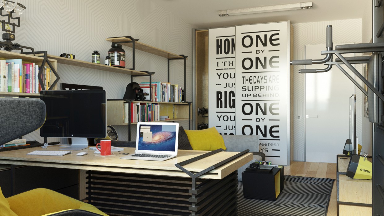 Habitación de estudiante imagen de Habitación de estudiante en 3d max corona render