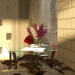 दो कमरे की रसोई 3d max corona render में प्रस्तुत छवि