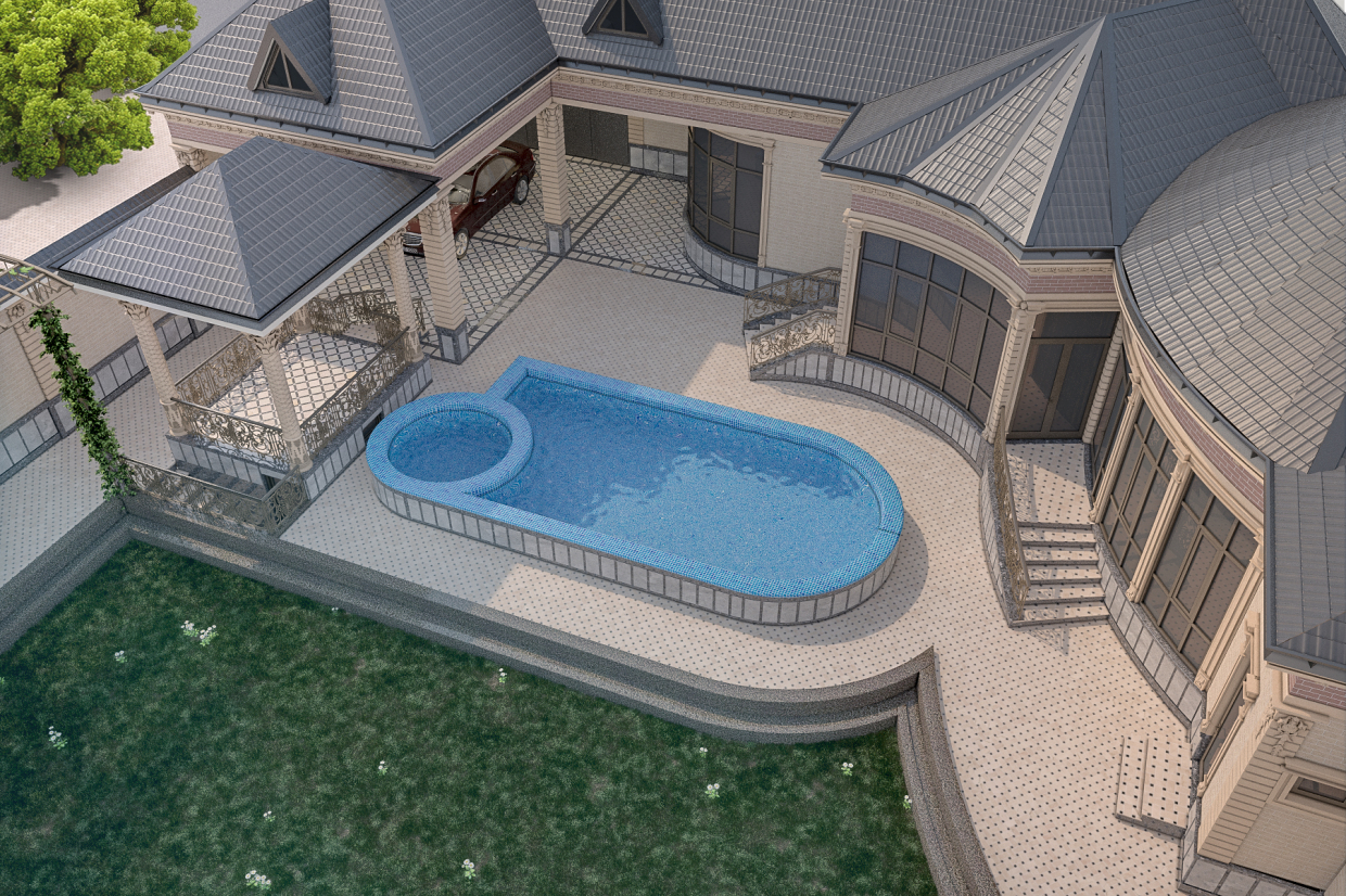 Design exterior - Área suburbana em 3d max vray 3.0 imagem