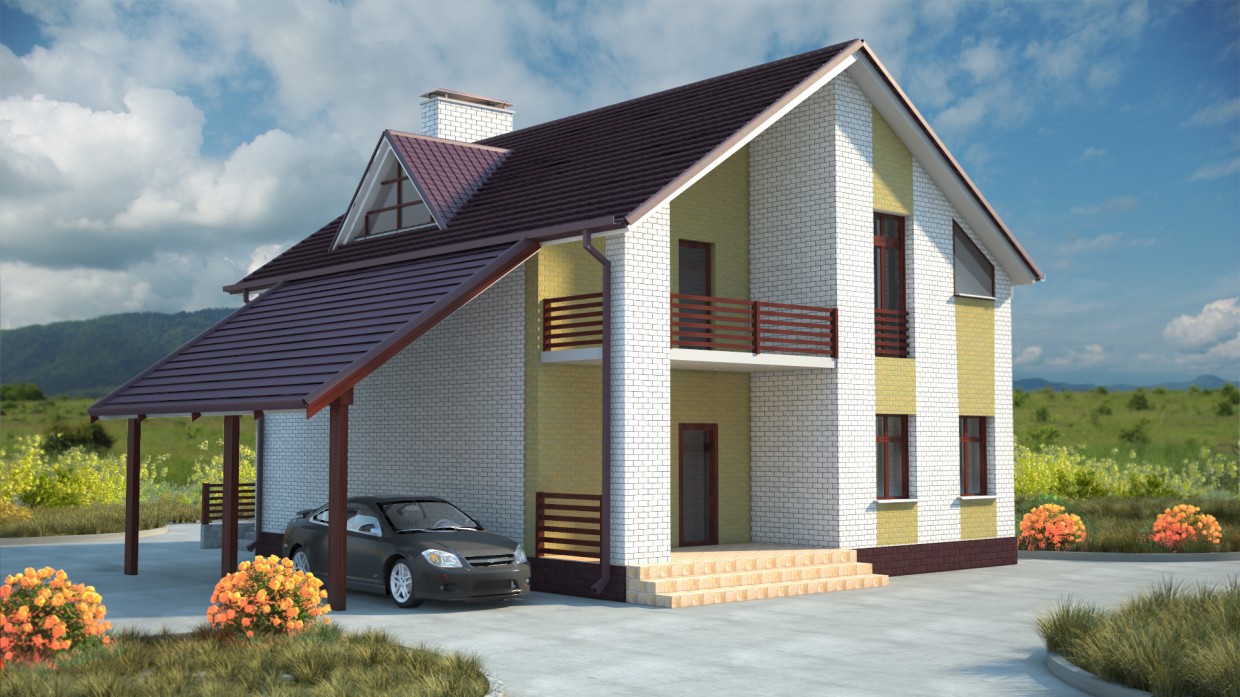 cottage in 3d max vray image