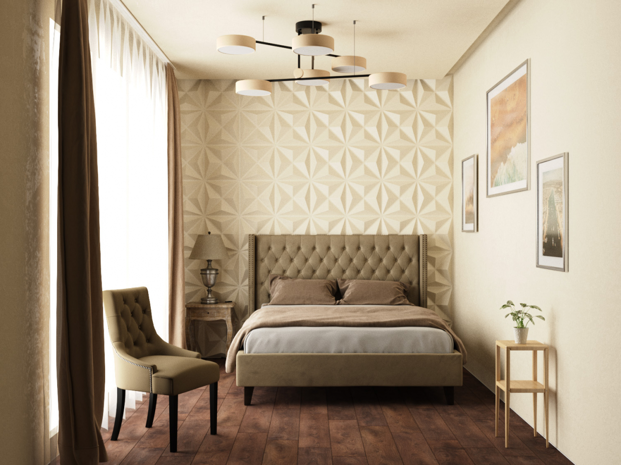 hotel room in 3d max corona render image