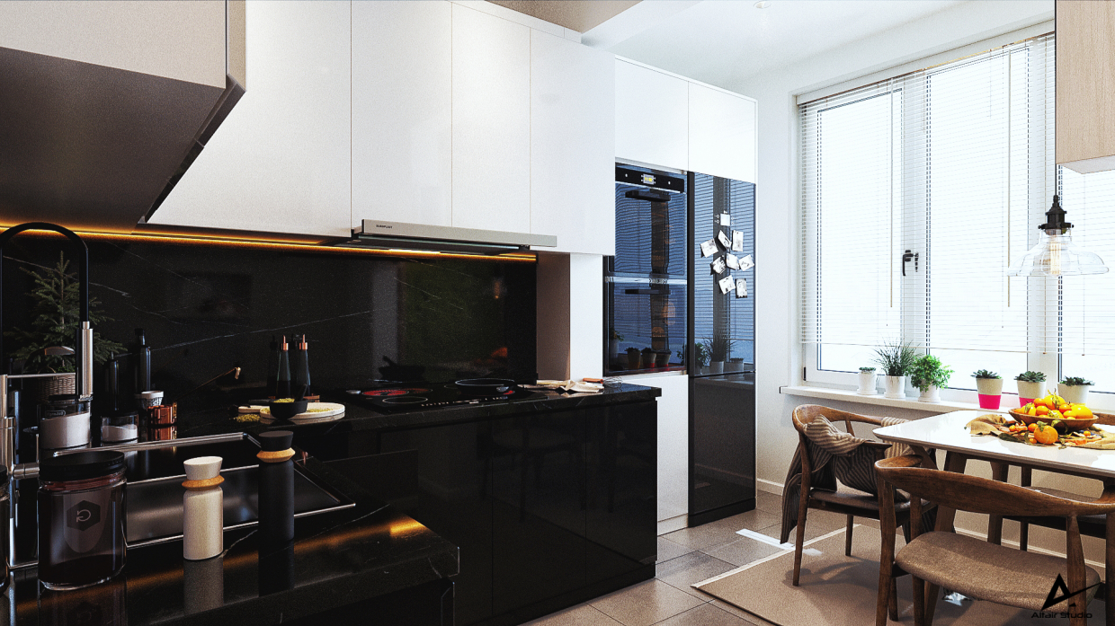 Moderne Küche in 3d max corona render Bild