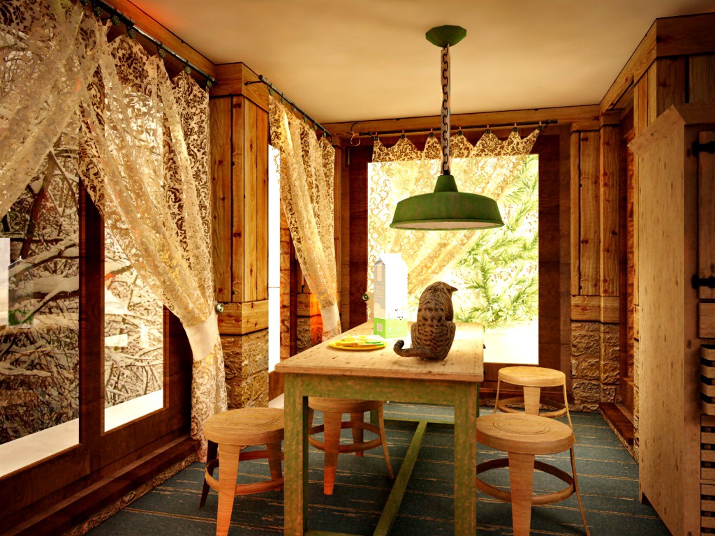 very small house very small house in Cinema 4d vray image