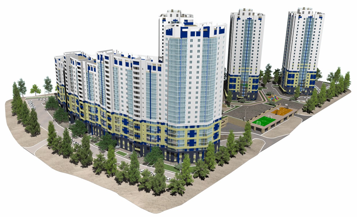 Жилой комплекс "Флагман" Жилой комплекс "Флагман" в 3d max corona render изображение
