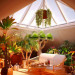 House with attic-greenhouse in Cinema 4d vray image